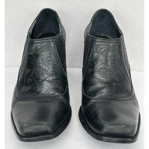 Antonio Melani Leather Square Toe Western Ankle Boots 8M - Picture 4 of 9